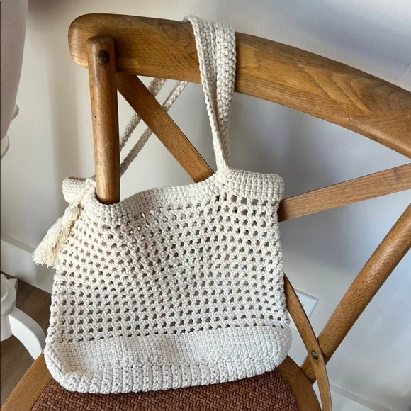 Handmade Crochet Cotton Tote - Picture 3 of 5